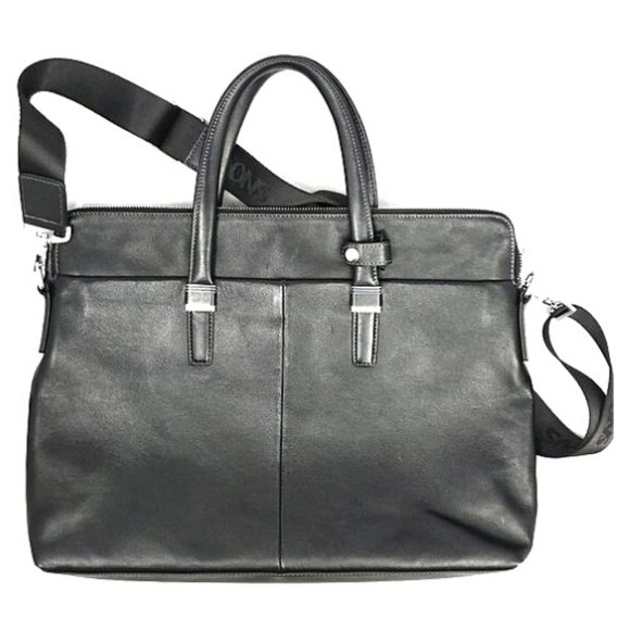 Sammons Medici Slim Black Leather Laptop Briefcase - Picture 3 of 8